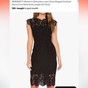 Amazon Merokeety Women's Black Lace Cocktail Dress size large